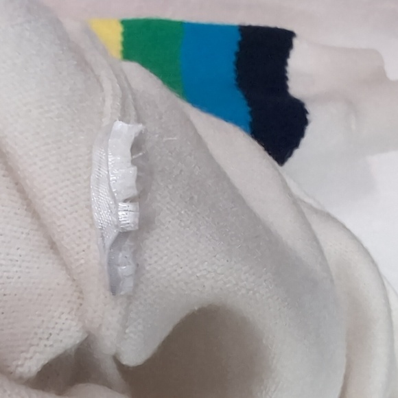 White Rainbow Stripe Crewneck Knit Sweater Unbranded Pride Size Medium - Picture 3 of 4